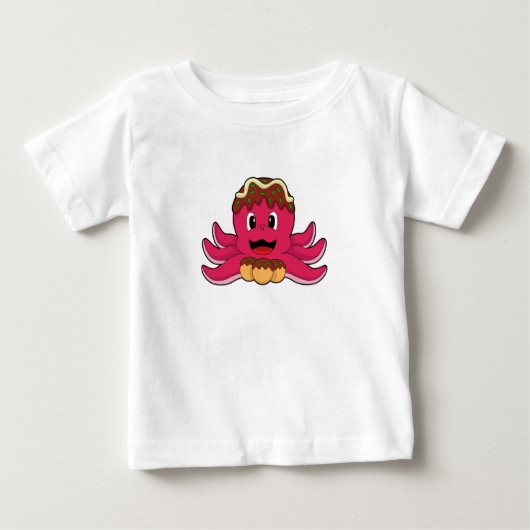 Kraken mit Kuchen Baby T-shirt (Vorderseite)