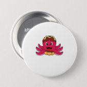 Kraken mit Kuchen Button (Vorne & Hinten)