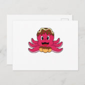 Kraken mit Kuchen Postkarte (Vorne/Hinten)