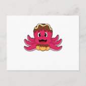 Kraken mit Kuchen Postkarte (Vorderseite)