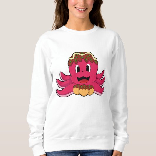 Kraken mit Kuchen Sweatshirt (Vorderseite)