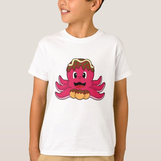 Kraken mit Kuchen T-Shirt (Vorderseite)