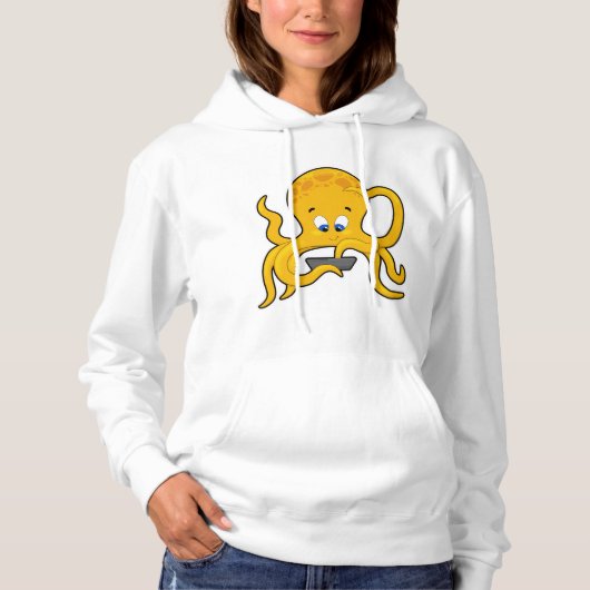 Kraken mit Laptop Hoodie (Vorderseite)