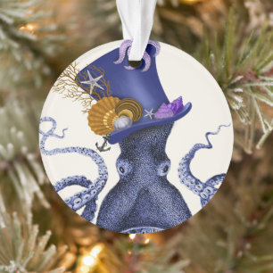 Kraken mit nautischem Hut Ornament