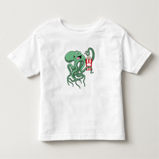 Kraken mit Popcorn Kleinkind T-shirt (Vorderseite)