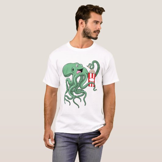 Kraken mit Popcorn T-Shirt (Vorne ganz)