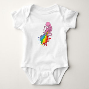 Kraken mit Regenbogen Baby Strampler