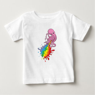 Kraken mit Regenbogen Baby T-shirt