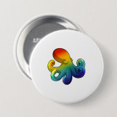 Kraken mit Regenbogen Button (Vorne & Hinten)