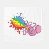 Kraken mit Regenbogen Fleecedecke (Vorderseite (Horizontal))