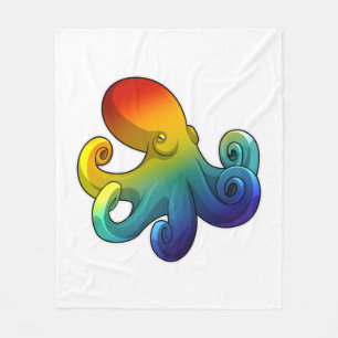 Kraken mit Regenbogen Fleecedecke