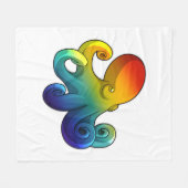 Kraken mit Regenbogen Fleecedecke (Vorderseite (Horizontal))