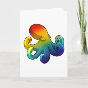 Kraken mit Regenbogen Karte