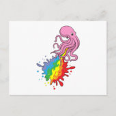 Kraken mit Regenbogen Postkarte (Vorderseite)