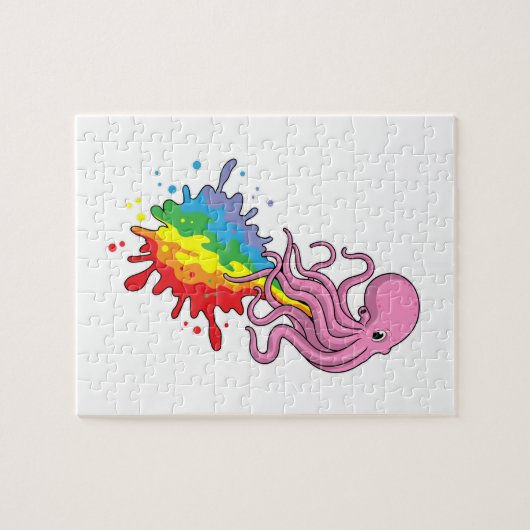Kraken mit Regenbogen Puzzle (Horizontal)