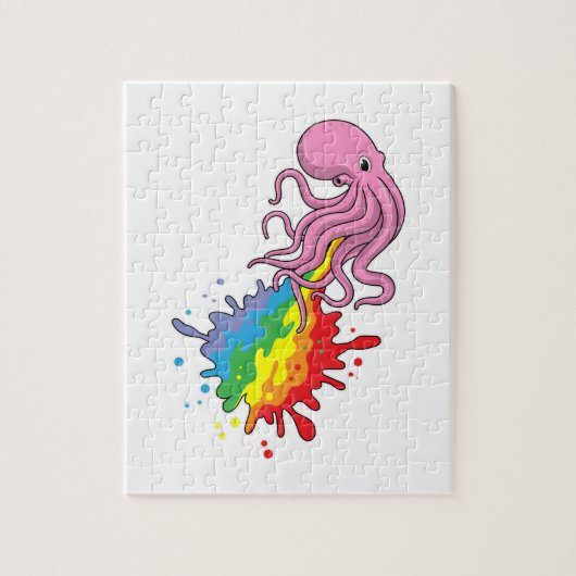 Kraken mit Regenbogen Puzzle (Vertikal)