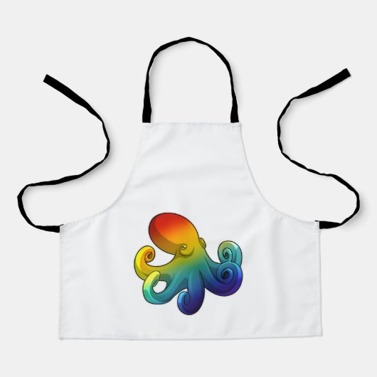 Kraken mit Regenbogen Schürze (Vorderseite)