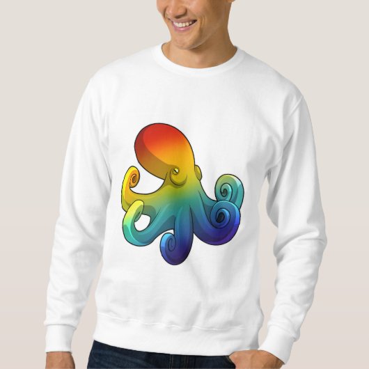 Kraken mit Regenbogen Sweatshirt (Vorderseite)