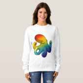Kraken mit Regenbogen Sweatshirt (Vorne ganz)