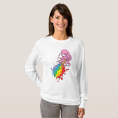 Kraken mit Regenbogen T-Shirt (Vorne ganz)