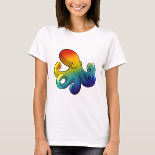 Kraken mit Regenbogen T-Shirt
