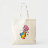 Kraken mit Regenbogen Tragetasche (Vorne)