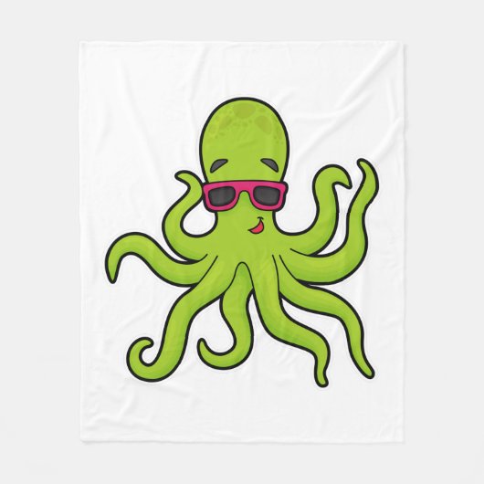 Kraken mit Sonnenbrille Fleecedecke (Vorderseite)
