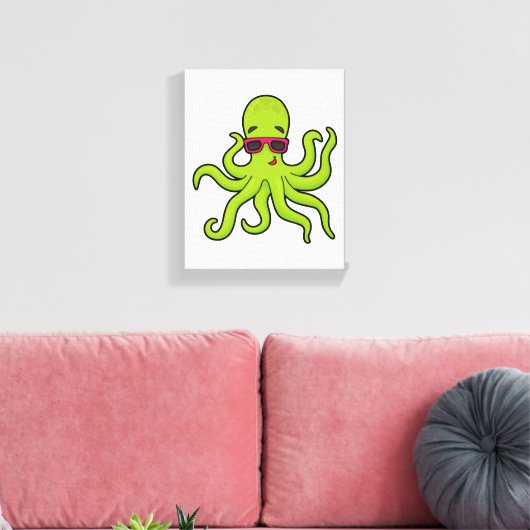 Kraken mit Sonnenbrille Leinwanddruck (Insitu (Wohnzimmer))