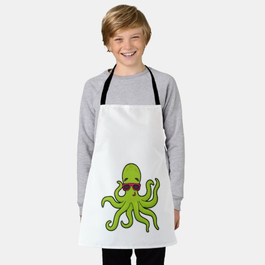 Kraken mit Sonnenbrille Schürze (Getragen)