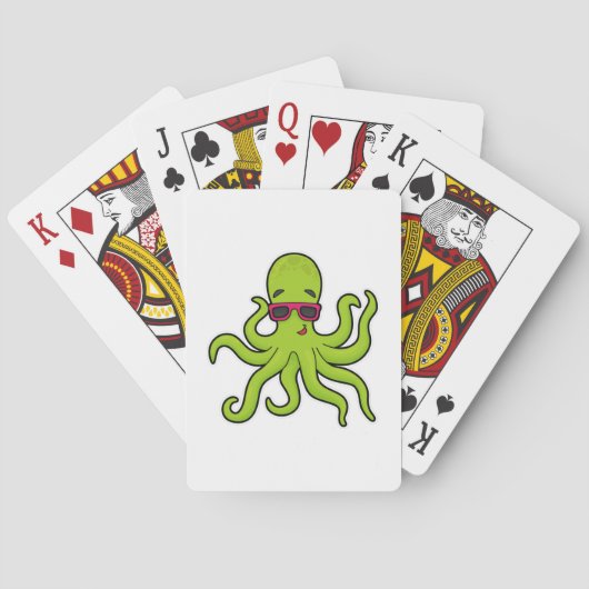 Kraken mit Sonnenbrille Spielkarten (Rückseite)