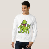 Kraken mit Sonnenbrille Sweatshirt (Vorne ganz)