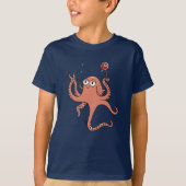 Kraken mit Stoppschild T-Shirt (Vorderseite)