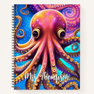 Kraken Octopus mit Personalisiertem Namen Notizblock