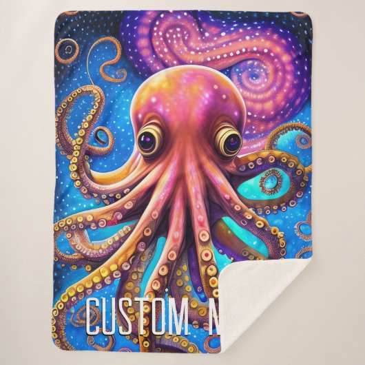 Kraken Octopus mit Personalisiertem Namen Sherpadecke (Vorderseite)