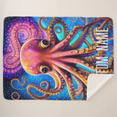 Kraken Octopus mit Personalisiertem Namen Sherpadecke (Vorderseite (Horizontal))