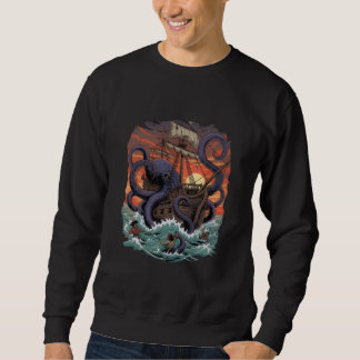 Kraken-Oktopus-Illustration Crewneck Sweatshirt