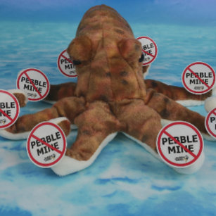 Kraken-Plüschspielzeug mit politischen Aufklebern Laptopschutzhülle