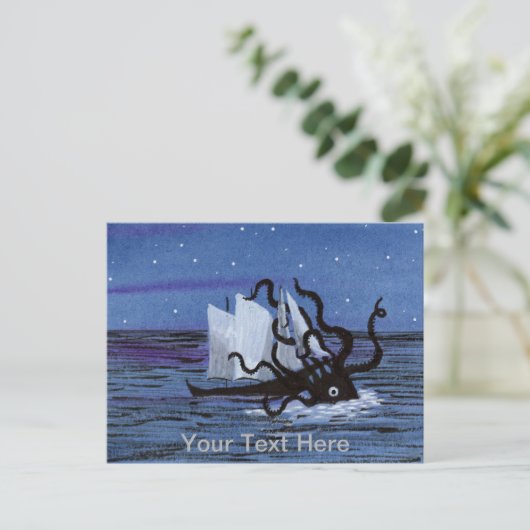 Kraken Postkarte (Stehend Vorderseite)