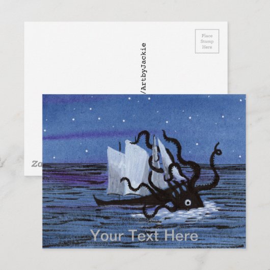 Kraken Postkarte (Vorne/Hinten)