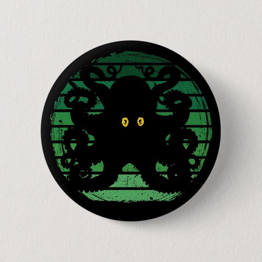 Kraken Retro Green Water Button (Vorderseite)