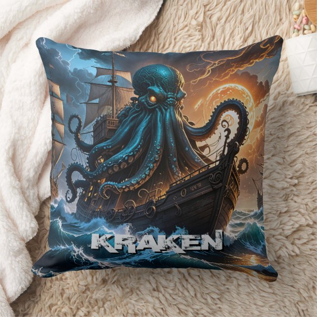 Kraken-Riesenfresser wie Monsterkreatur Kissen (Decke)