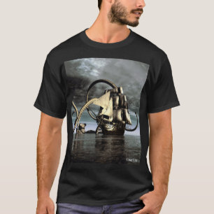 Kraken. Riesiger Oktopus versenkt ein Piratenschif T-Shirt