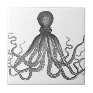 Kraken - Schwarzer Riesen-Oktopus / Cthulu Fliese