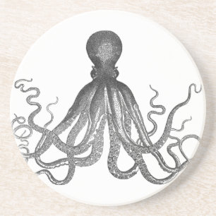 Kraken - Schwarzer Riesenoktopus / Cthulu Sandstein Untersetzer