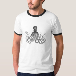 Kraken - Schwarzer Riesenoktopus / Cthulu T-Shirt