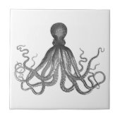 Kraken - Schwarzer Riesenoktopus Tile Fliese (Vorderseite)