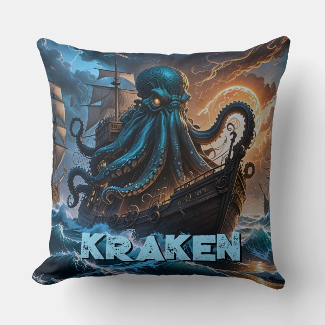 Kraken Sea Monster Kissen (Vorderseite)