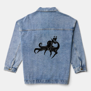 Kraken Sea Monster und Schiff Jeansjacke