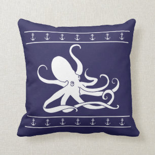 Kraken-Seeankermarine Blau-Wurfs-Kissen Kissen