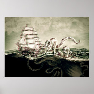 Kraken Sérigraphie Poster